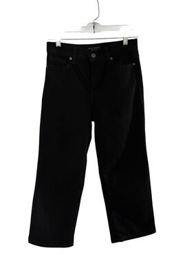 Banana Republic Black High-Rise Wide Leg Crop Jeans